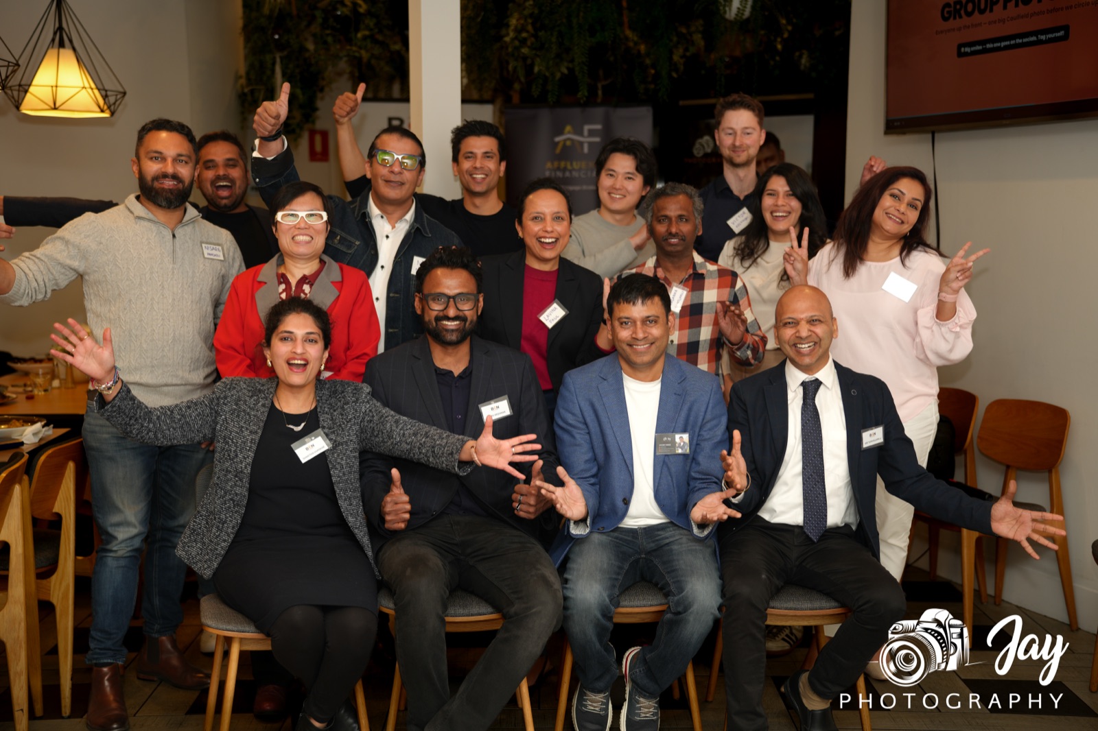 Full BGN Caulfield group photo at the end of the night, everyone smiling